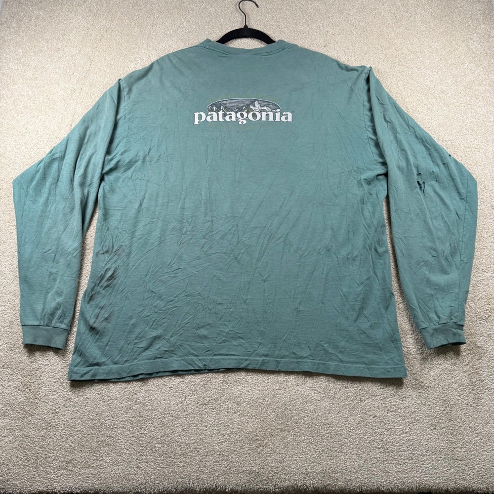 Vintage Patagonia Beneficial Ts Organic Cotton Long Sleeve Shirt XL Distressed